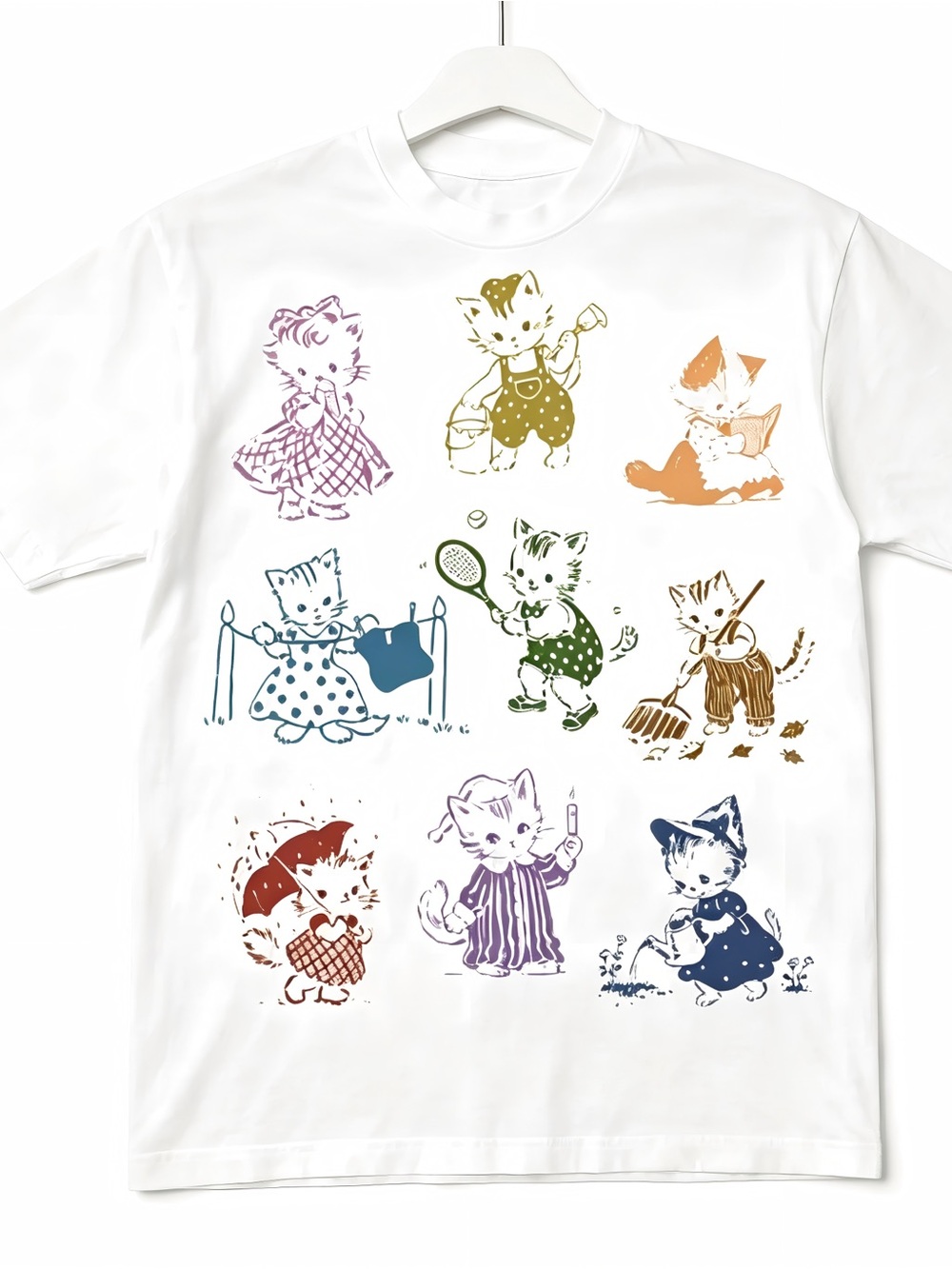 Cat 90s Tattoo Retro Kitten Cute Graphic Grunge Pet Lover T-shirt Size Unisex